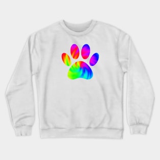 Tie Dye Dog Paw Print Graphic Crewneck Sweatshirt